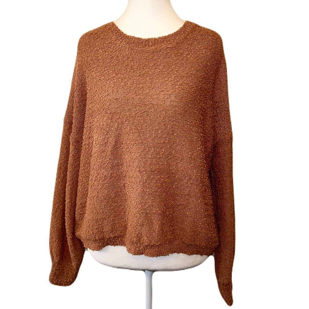 ALTER’D State Orange Brown Fuzzy Sweater L XL